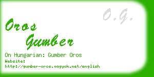 oros gumber business card